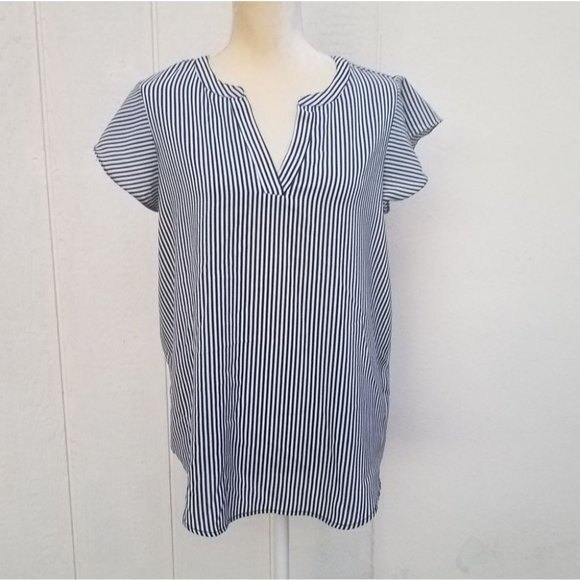 Adrianna Papell striped blouse size medium - Picture 1 of 3